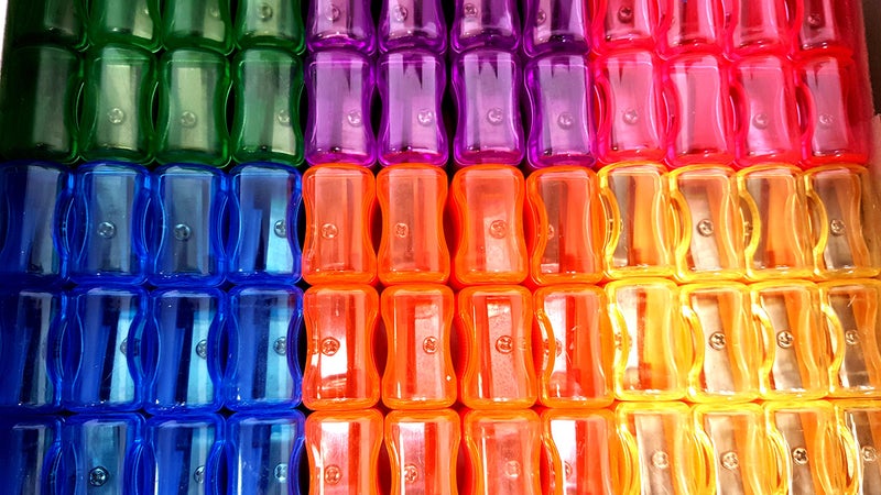 Dondor Pencil Sharpeners for Kids with Removable Neon Colored Lids (72 Pack) - Image 3